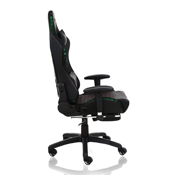 Blitzed LUNA Leather Gaming Chair with RGB Light and Lumbar Support (Black) (3)-min