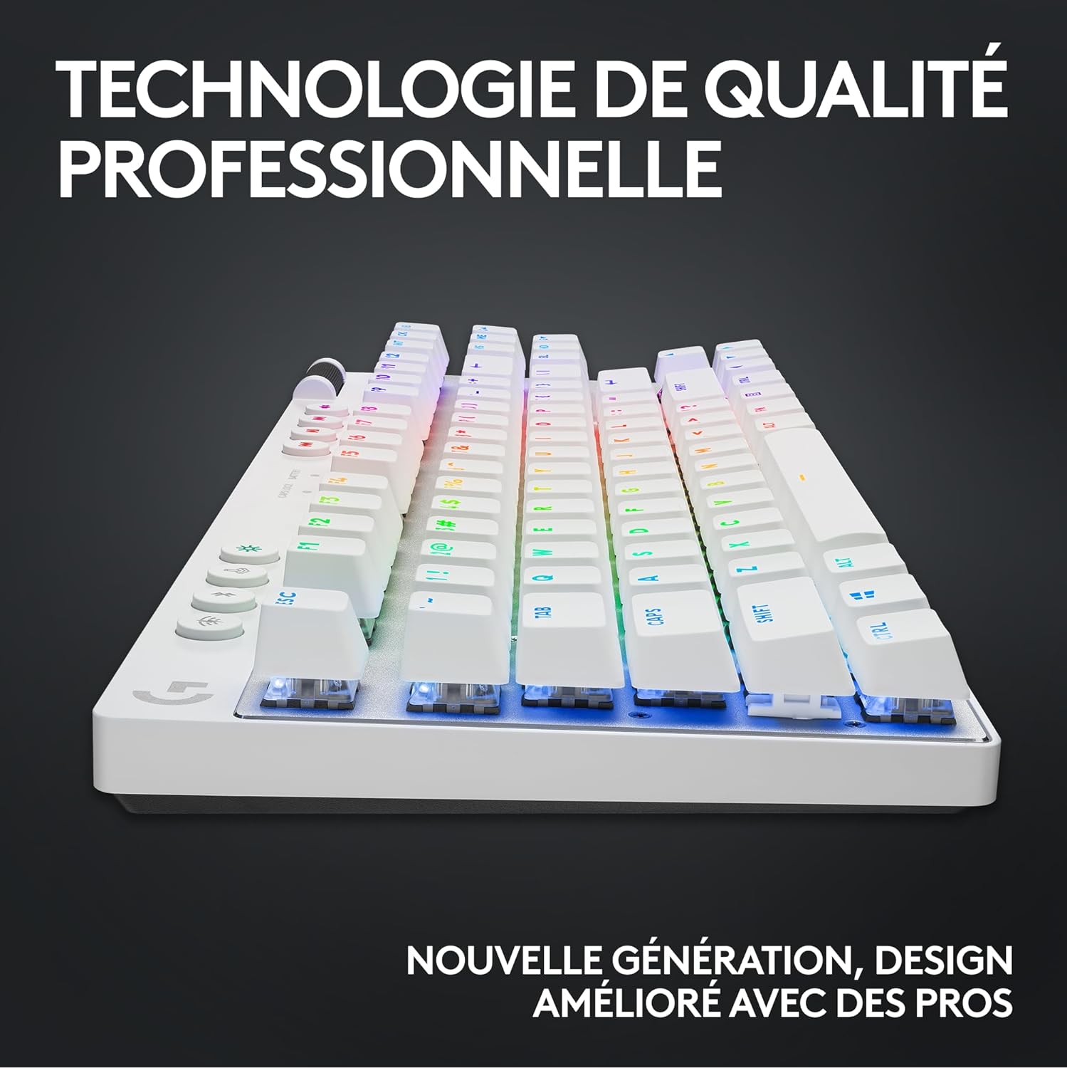 714PSwsWr5L._AC_SL1500_ کیبورد گیمینگ لاجیتک مدل Pro X TKL Lightspeed White