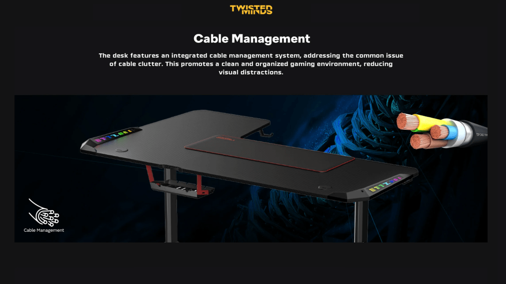 خرید Warrior L Shaped Gaming Desk RGB